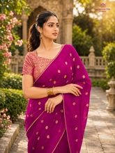 Rani Magenta Gold Butta Designer Saree | Glow & Glitter Boutique