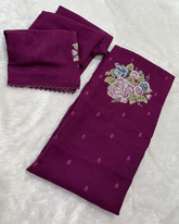 Kota Fabric Shalwar Suits Dark Wine Shade With Hand Work Floral Embroidery | Glow & Glitter Boutique