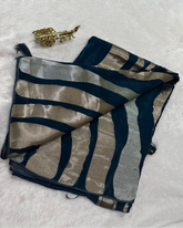Designer silk saree Mashru Satin Teal Blue Shade | Glow & Glitter Boutique