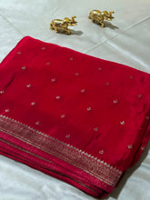 Banaras Crepe silk saree | Glow & Glitter Boutique