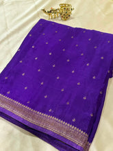 Banaras Crepe silk saree Purple | Glow & Glitter Boutiqu