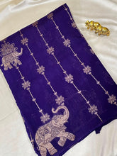 Matka tussar silk saree Purple Color Shade | Glow & Glitter Boutique