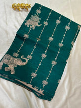Matka tussar silk saree Green Color | Glow & Glitter Boutique