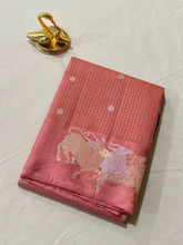 Vintage Banaras Silk Chikku onion Color mix Shade | Glow & Glitter Boutique