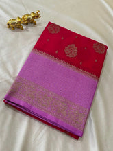 Premium Banaras silk with blouse pink shade | Glow & Glitter Boutique