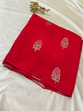 Matka tussar silk saree Chery Red Shade | Glow & Glitter Boutique