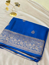 Viscose silk saree Dark Royal Blue Shade | Glow & Glitter Boutique