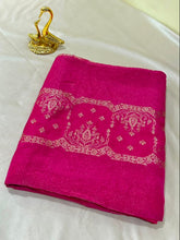 Premium HO silk saree Rani Pink Shade with Gold Zari Work | Glow & Glitter Boutique