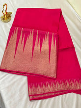 Vintage Style Banaras Saree Pink Color Shade With Gold Zari Border | Glow & Glitter Boutique
