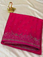 Banaras Crepe silk saree Pink Shade | Glow & Glitter Boutique