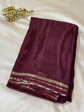 Viscose silk saree Coffee Brown with Gold Border | Glow & Glitter Boutique