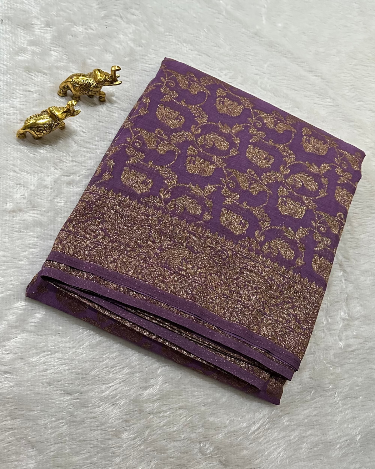 Banaras Georgette Elephant Zari Jaal Saree | Glow & Glitter Boutique