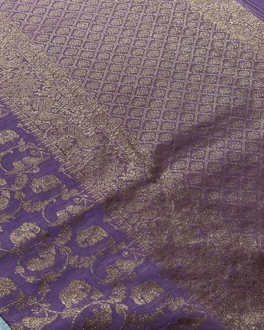 Banaras Georgette Elephant Zari Jaal Saree | Glow & Glitter Boutique