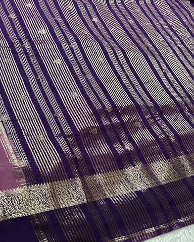 Assam silk saree Lavender With Purple Border | Glow & Glitter Boutique