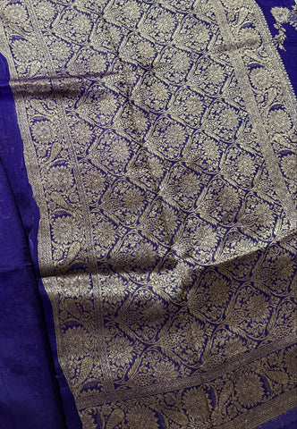 Tussar silk saree Purple with jaal Design | Glow & Glitter Boutique