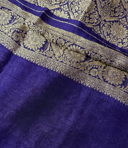 Tussar silk saree Purple with jaal Design | Glow & Glitter Boutique