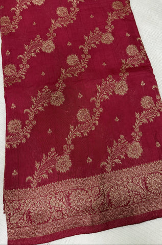 Tussar silk saree PIink with Jaal Design | Glow & Glitter Boutique