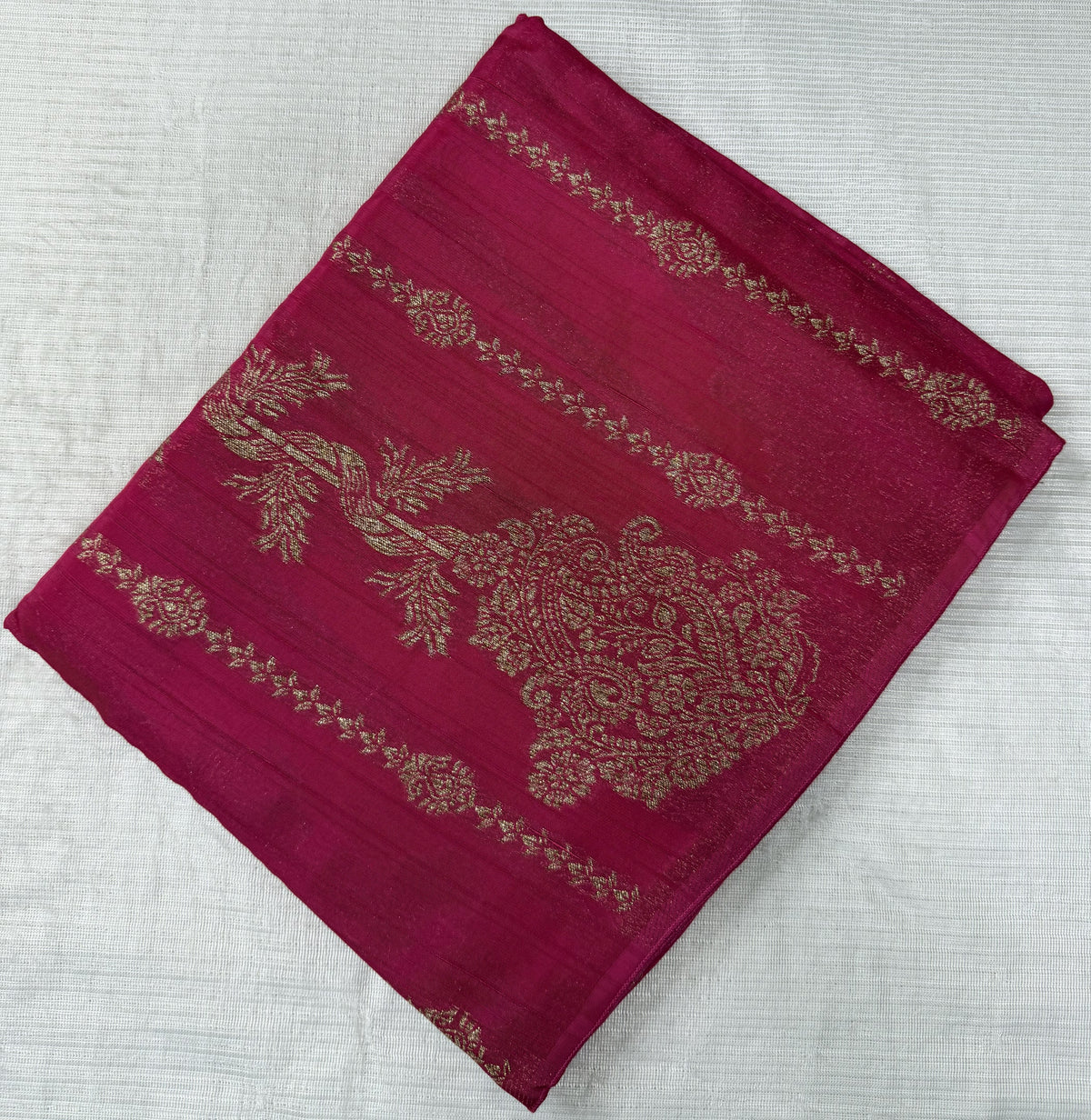 Tussar silk saree Pink with Temle Design | Glow & Glitter Boutique