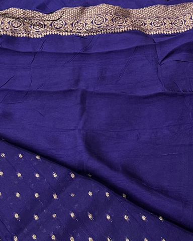 Tussar Silk Saree Deep Purple Shade With Antic Zari | Glow & Glitter Boutique