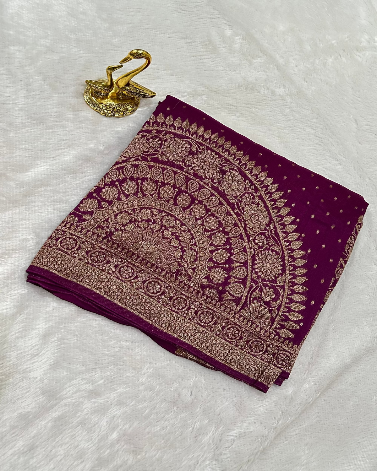 Tussar Silk Saree Wine Shade With Antic Zari | Glow & Glitter Boutique