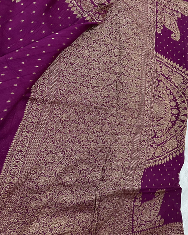 Tussar Silk Saree Wine Shade With Antic Zari | Glow & Glitter Boutique