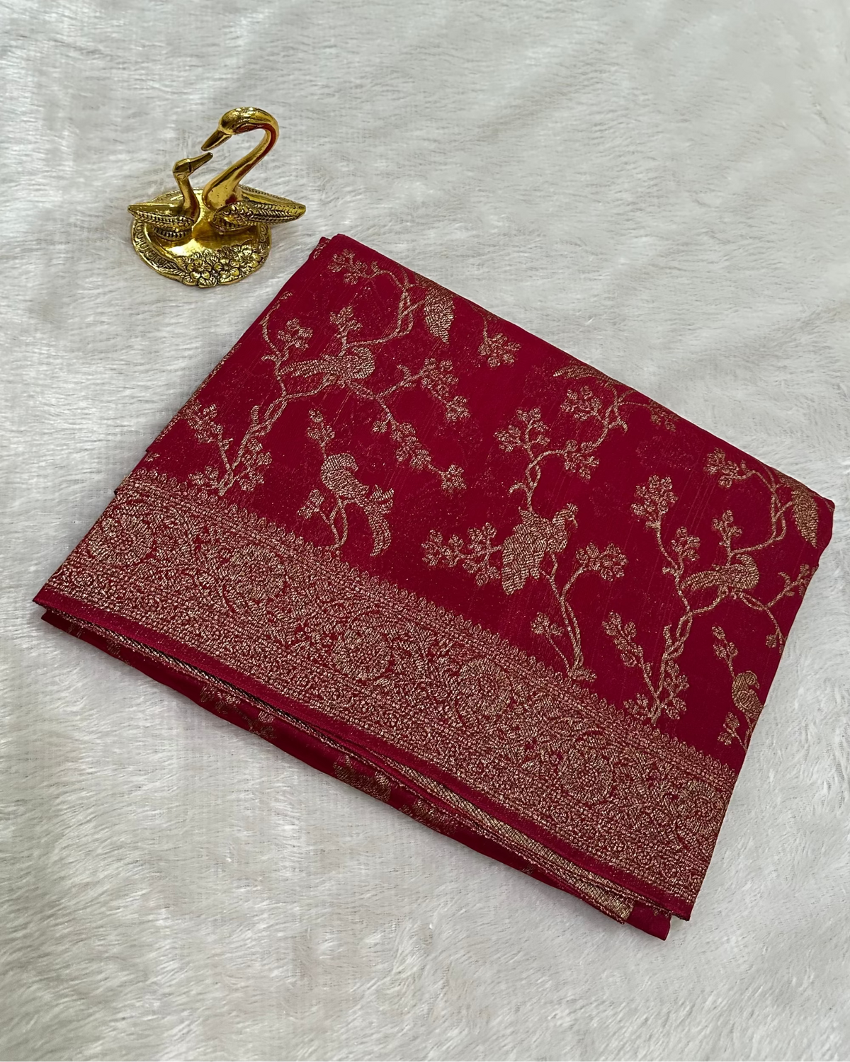 Premium Tussar silk saree Rani Pink & Peacock Zari Design | Glow & Glitter Boutique