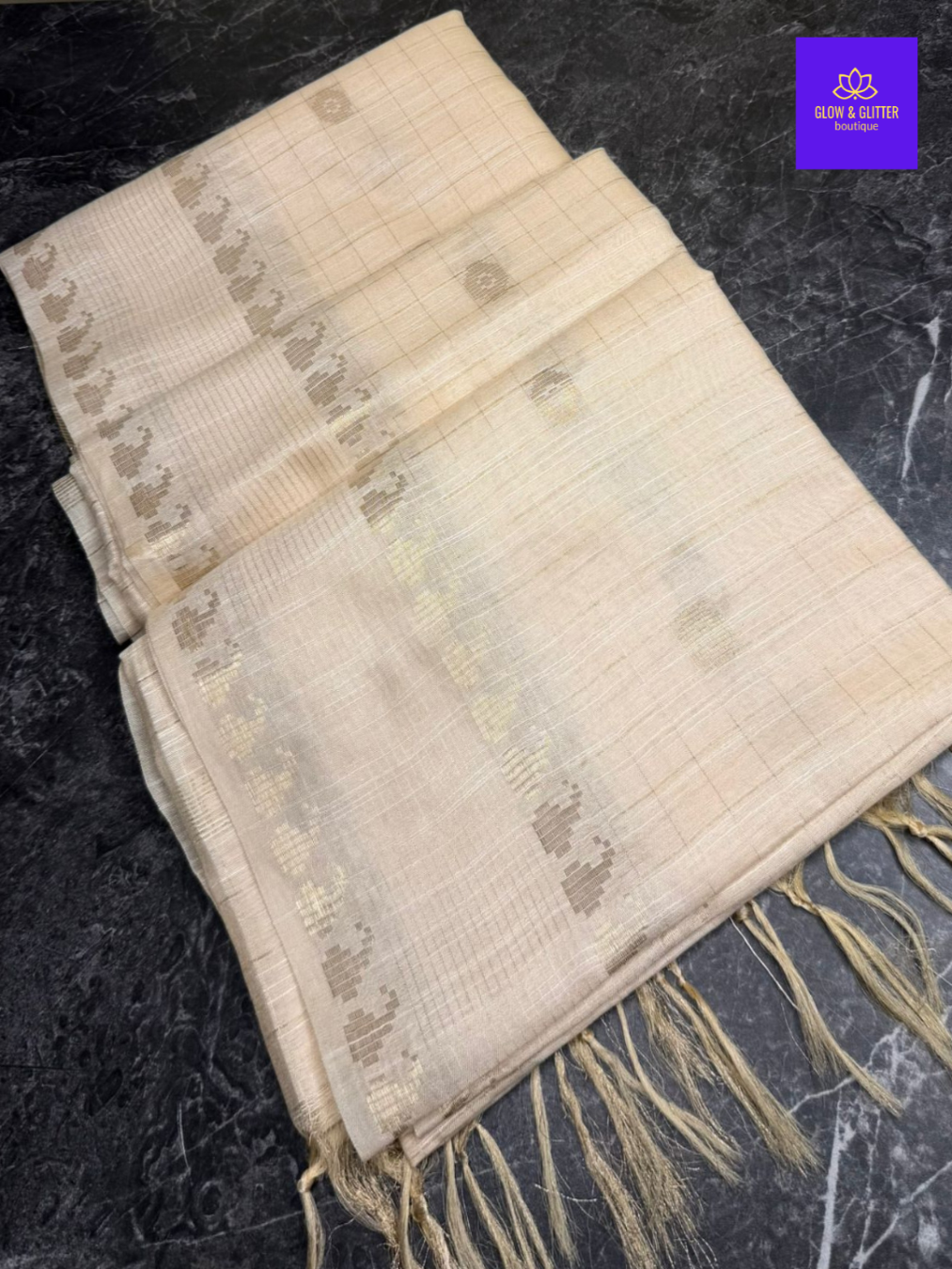 Royal Mango Weave Onam Saree | Glow & Glitter Boutique