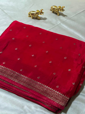 Banaras Crepe silk saree | Glow & Glitter Boutique