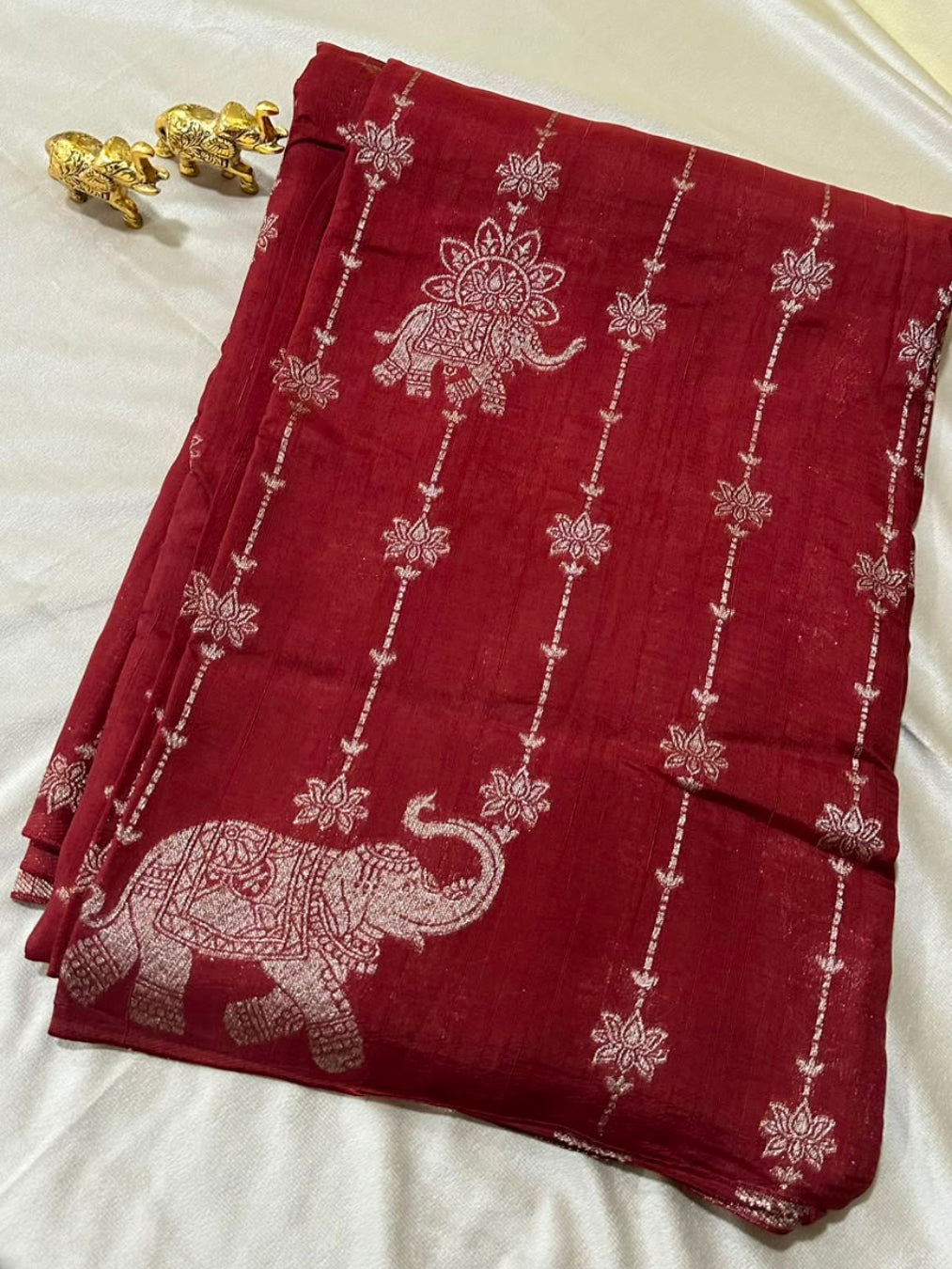 Matka tussar silk saree Brown Shade | Glow & Glitter Boutique