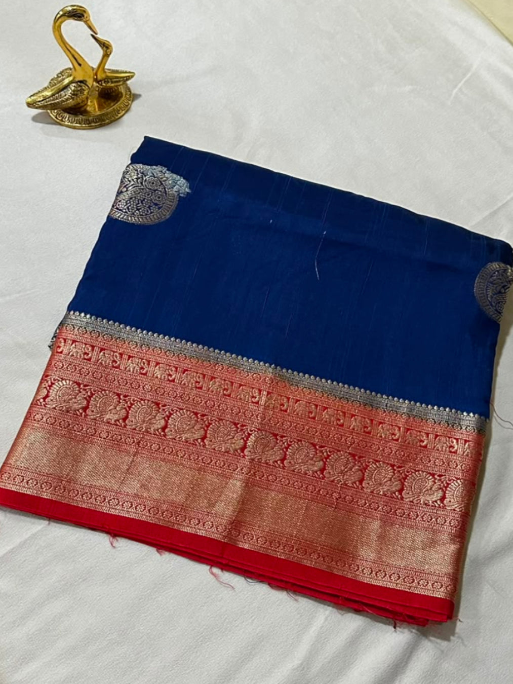 Premium Matka tussar silk Purple Blue Mix shade | Glow & Glitter Boutique