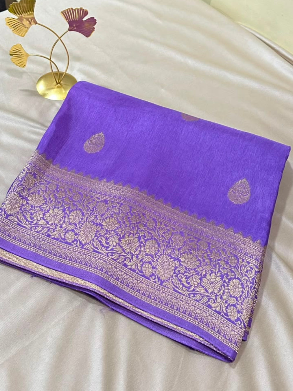 Viscose silk saree Lilac Shade | Glow & Glitter Boutique