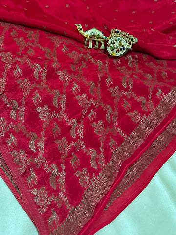 Banaras Crepe silk saree | Glow & Glitter Boutique