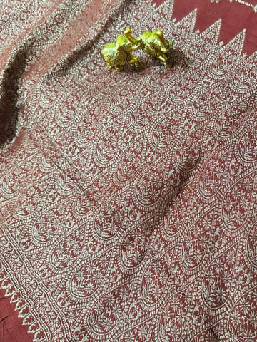 Matka tussar silk saree Brown Shade | Glow & Glitter Boutique