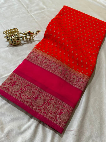 Premium Banaras silk with blouse | Glow & Glitter Boutique