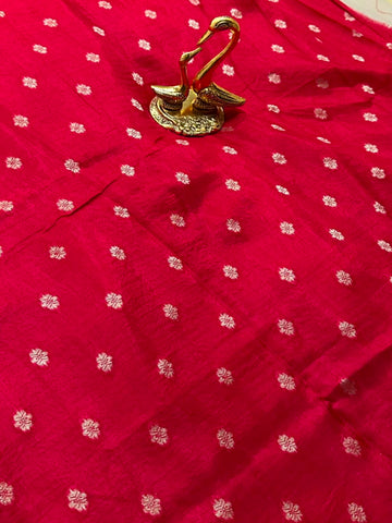 Vintage Style Viscose silk saree with blouse Red Color | Glow & Glitter Boutique