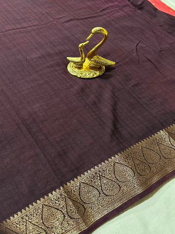 Premium Banaras georgette silk onion peal shade | Glow & Glitter Boutique