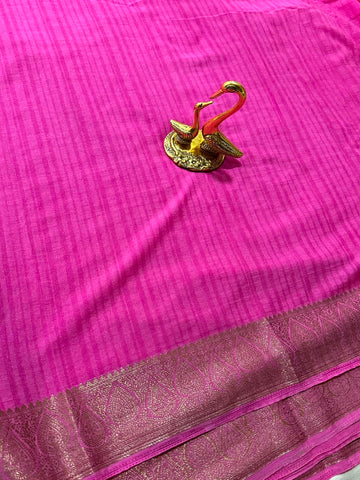 Premium Banaras georgette silk Rani Pink Shade | Glow & Glitter Boutique