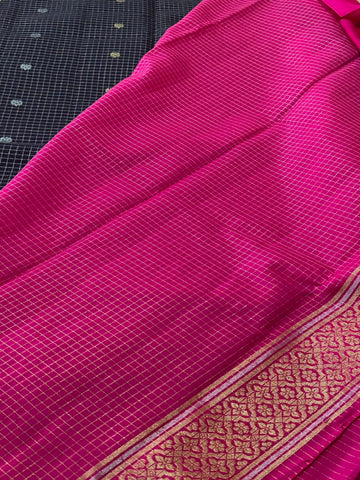 Vintage Banaras silk Deep Blue shade | Glow & Glitter Boutique