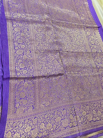 Viscose silk saree Lilac Shade | Glow & Glitter Boutique