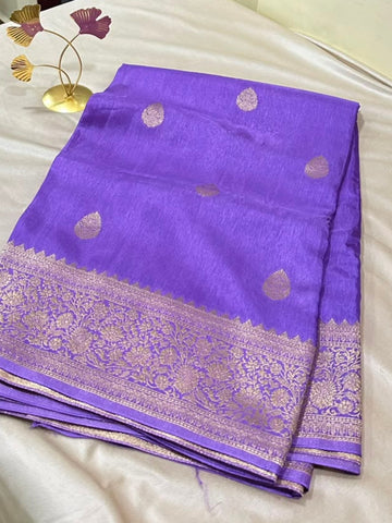 Viscose silk saree Lilac Shade | Glow & Glitter Boutique