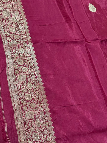 Banaras silk saree Wine brown Mix shade | Glow & Glitter Boutique