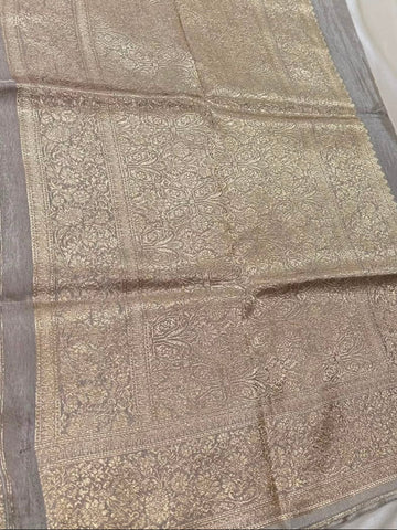 Viscose silk saree Ivory Shade | Glow & Glitter Boutique