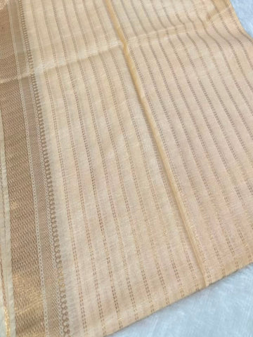 Elegant Kerala Saree – Champagne Beige & Gold Shade | Glow & Glitter Boutique