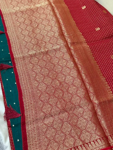 Vintage Viscose silk saree with blouse Deep Maroon | Glow & Glitter Boutique