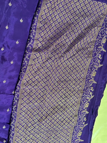 Banaras Crepe silk saree Purple Shade | Glow & Glitter Boutique