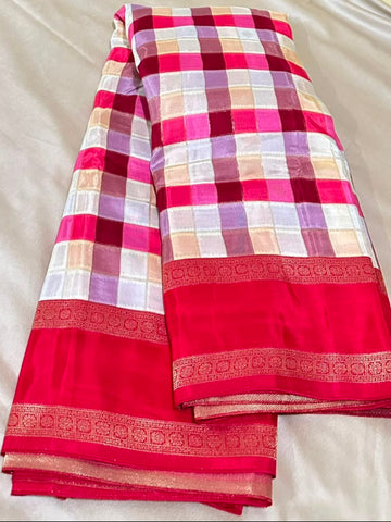 Premium Kanchi silk saree Rich Red Shades & Timeless Elegance. | Glow & Glitter Boutique