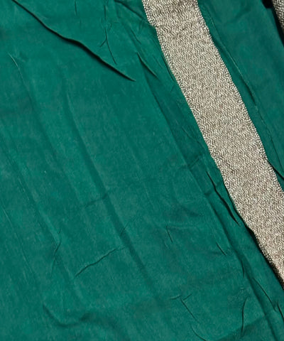 Matka Tussar Silk Bottle Green Shade With Pink Gold Buttas | Glow & Glitter Boutique