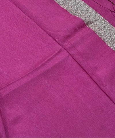 Matka Tussar silk Onion Pink Shade with Pink Gold Buttas | Glow & Glitter Boutique