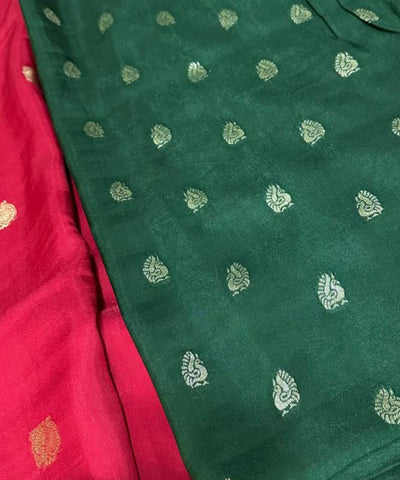 Viscose silk saree Cherry Red Shade With Rich Gold Zari Border | Glow & Glitter Boutique