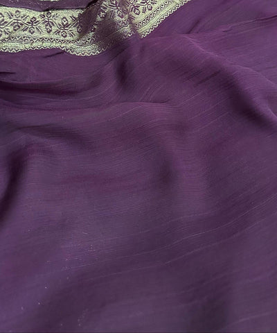 Matka Tussar Silk Saree Deep Wine Shade | Glow & Glitter Boutique